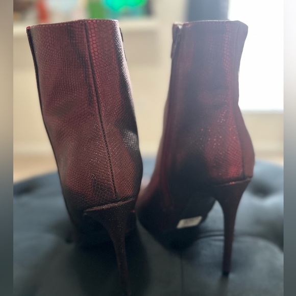 Dark Red Metallic Ankle Boots - Size 9 - Never Worn - Picture 9 of 15